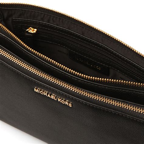 michael michael kors double zip leather crossbody|double zipper crossbody wallet.